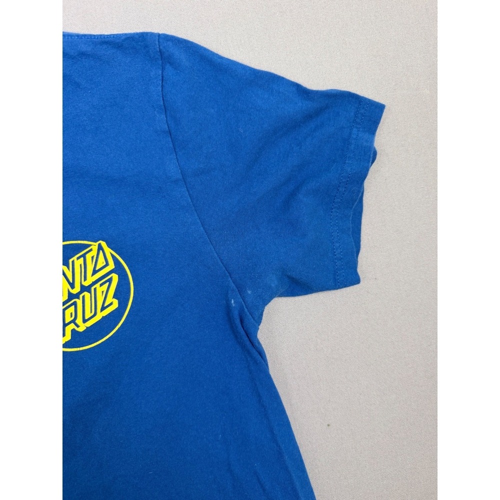 Santa Cruz Skateboards Mens T-Shirt Blue Yellow Dot Logo Short Sleeve Size M - Picture 5 of 7